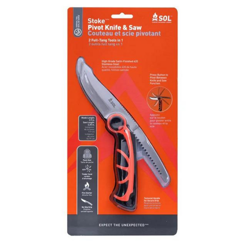 SOL Stoke Pivot Knife & Saw with Fire Starter