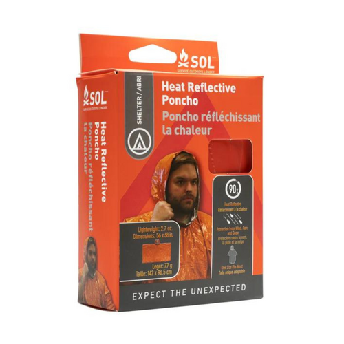 SOL Heat Reflective Poncho Safety Orange