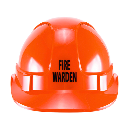 Orange Hard Hat Safety "Fire Warden" 