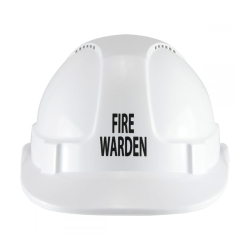 White Hard Hat Safety "Fire Warden"