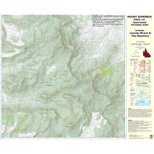 Mount Superbus Main Range Bush Walks Map