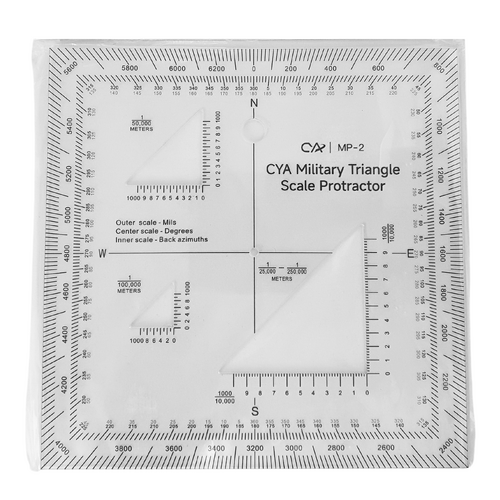 Military Triangle Scale Map Protractor