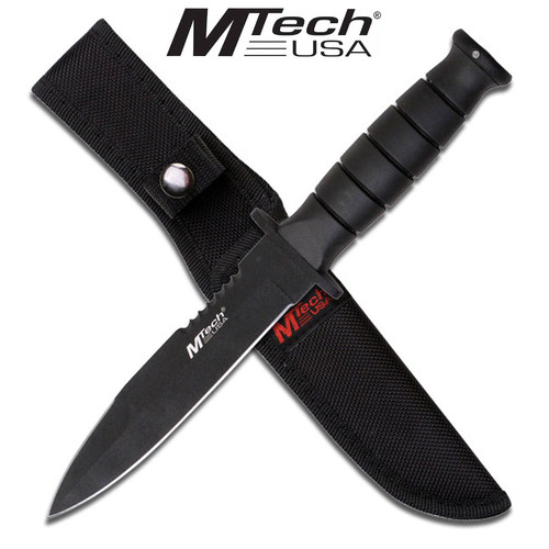 Double Edge Part Serrated Fixed Blade