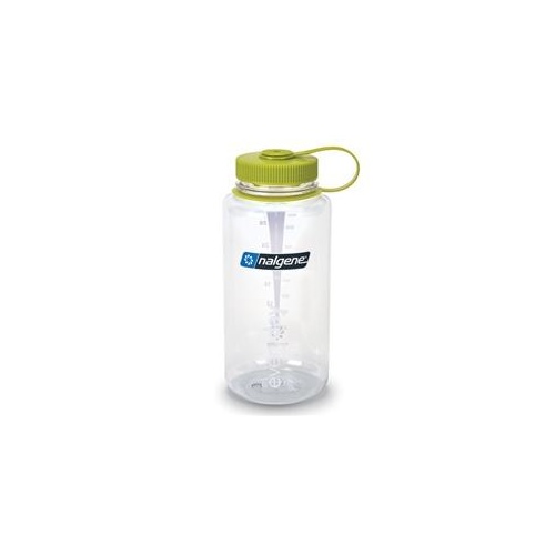 Clear with Green Nalgene Wide Mouth Water Bottle 1 Litre